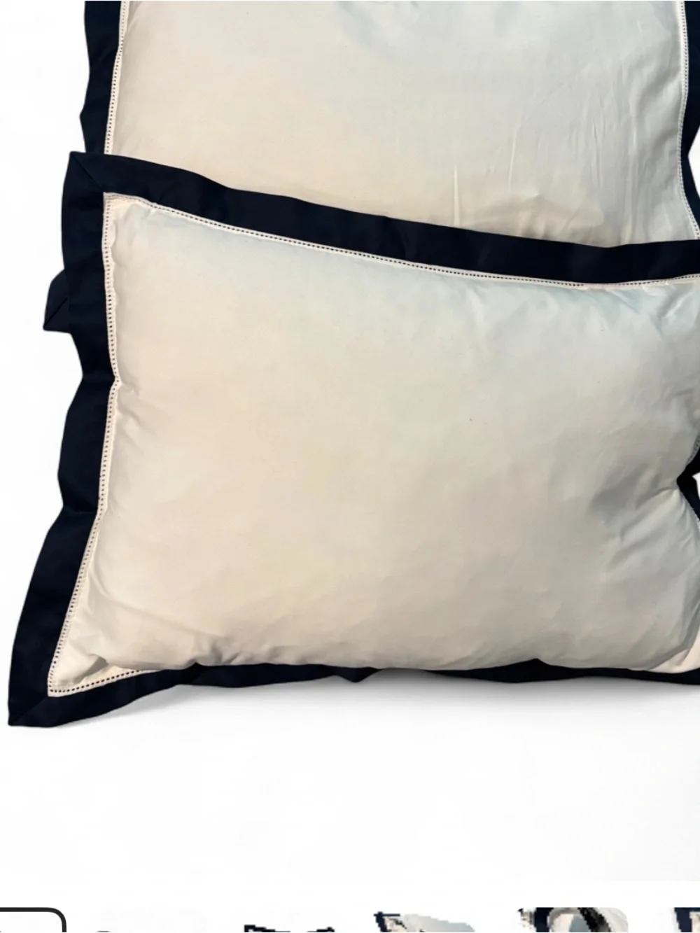 NWT 2- Ralph Lauren Organic Cotton Sateen Border Sham in the Polo Navy, Set of 2